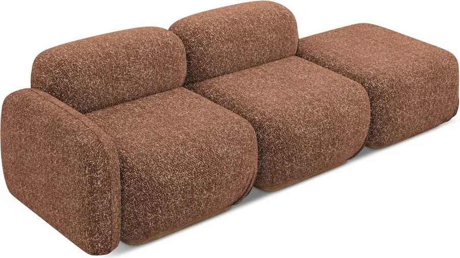 Chaise lounge componibile arancione/marrone (con penisola a sinistra) Ailani – Makamii