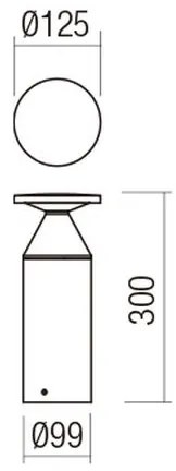 Redo 90590 - Lampada da esterno LED BIRO, 12W, 230V, 3000K, 30 cm, CRI 90, IP65, marrone