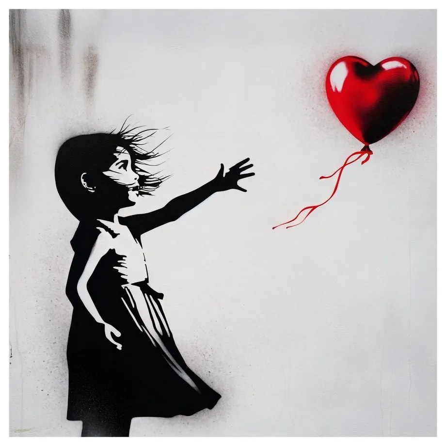 Quadro su tela – Cuore nel vento street art