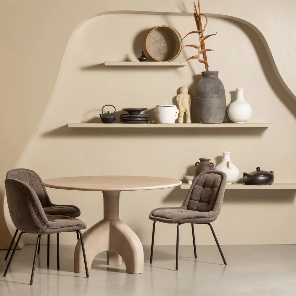 Sedie da pranzo in set grigie in velluto 2 pz Crate – WOOOD