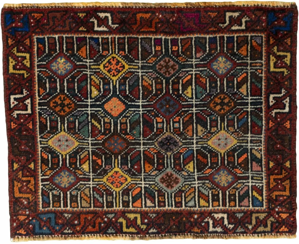 Shiraz Tappeto persiano 70x50 Rosso (Iran) Annodato A Mano