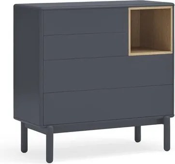 Cassettiera bassa grigio scuro 90x90 cm Corvo - Teulat