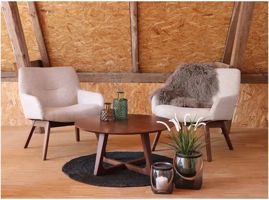 Poltrona in legno di noce marrone sabbia Londra - House Nordic