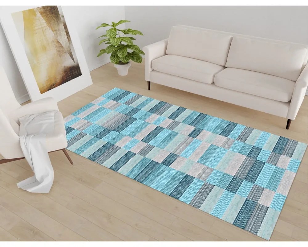 Tappeto blu lavabile 50x80 cm Hali – Vitaus