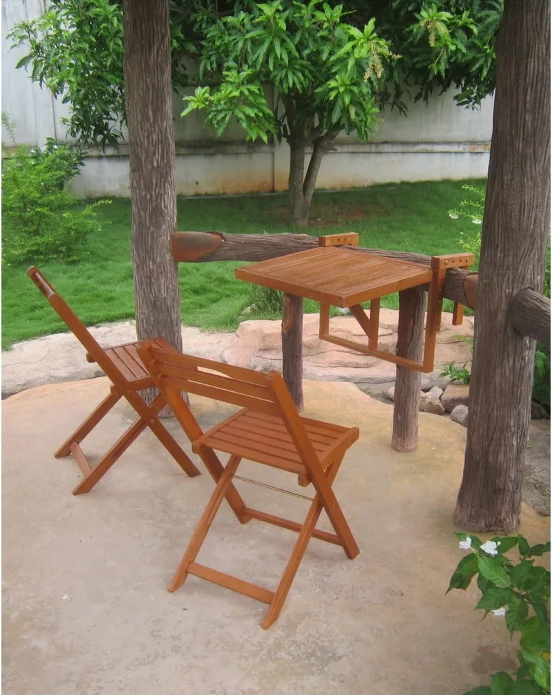 Set di 2 sedie e tavolo sospeso in legno di eucalipto Balcone Berkeley - Garden Pleasure