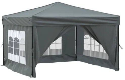 Tenda per Feste Pieghevole con Pareti Laterali Antracite 3x3 m