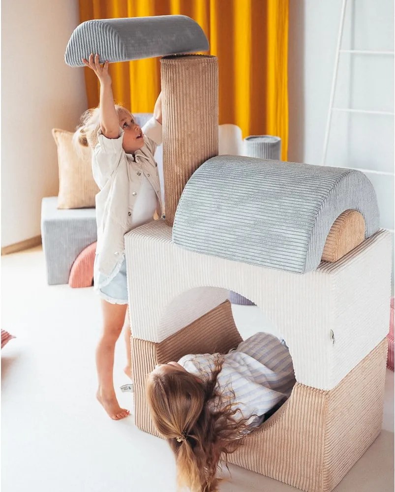 Gioco per psicomotricità color crema in velluto a coste 3 pz altezza totale 37 cm 75x49 cm Rainbow Montessori – Wigiwama