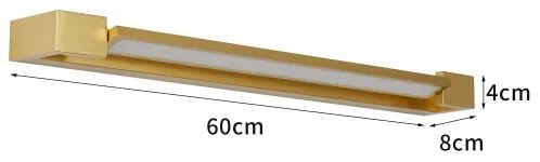 Brilagi-LED Illuminazione per specchio da bagno AQUA LINE LED/18W/230V 60 cm IP44 dorata