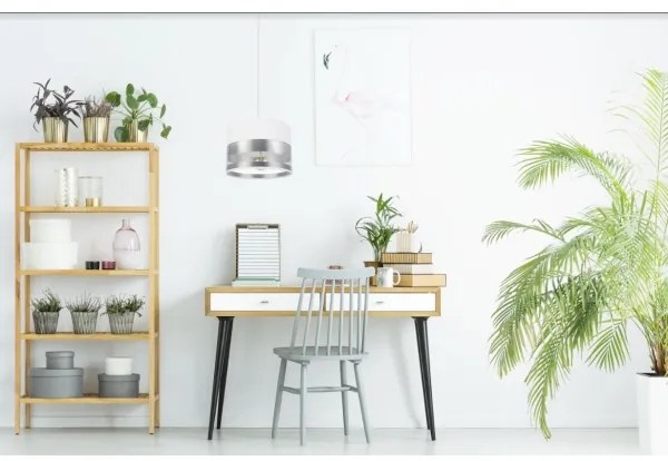 Lampadario su catena MILO 1xE27/60W/230V argento