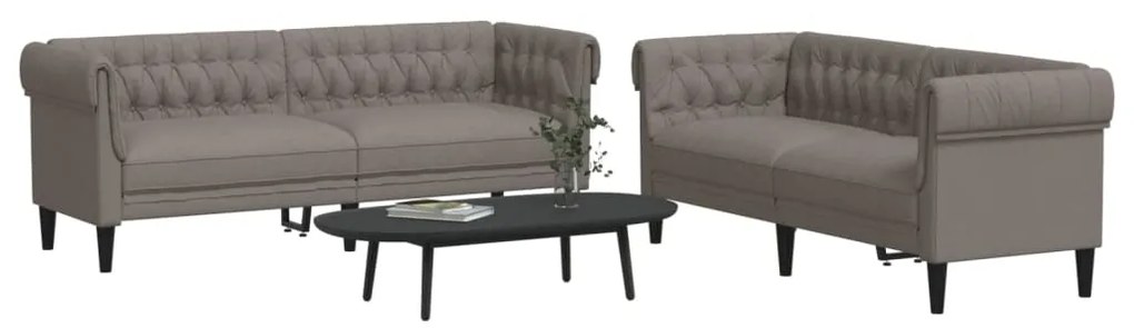 Set Di Divani 2 Pz Tortora İn Tessuto /