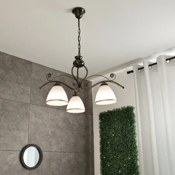 Lampadario a sospensione con catena RETRO II 3xE27/60W/230V