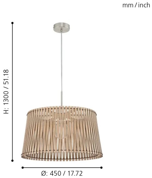 Eglo 96193 - Lampadario SENDERO 1xE27/60W/230V