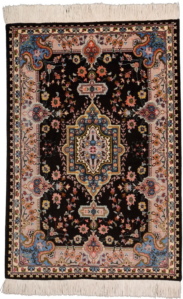 Tabriz Tappeto 60x90 Blu (Iran) Annodato A Mano