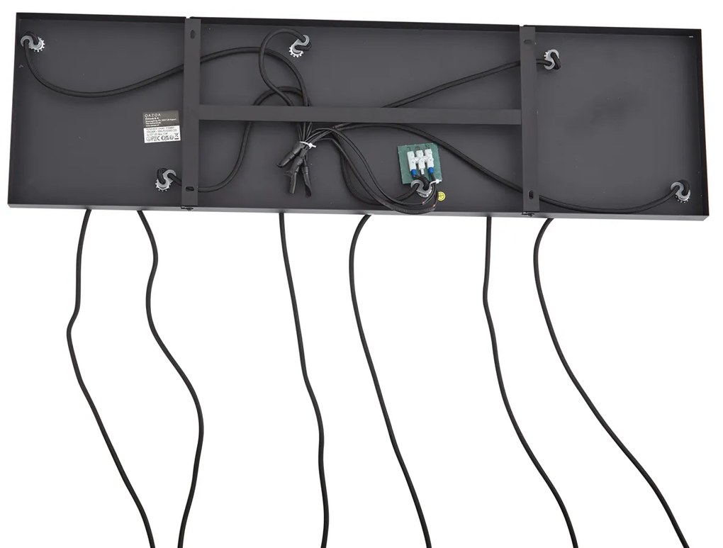 Lampada a sospensione di design nera con vetro fumé 6 luci - Ana