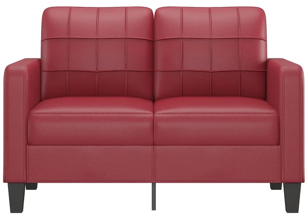 Divano a 2 posti rosso vino 120 cm in similpelle