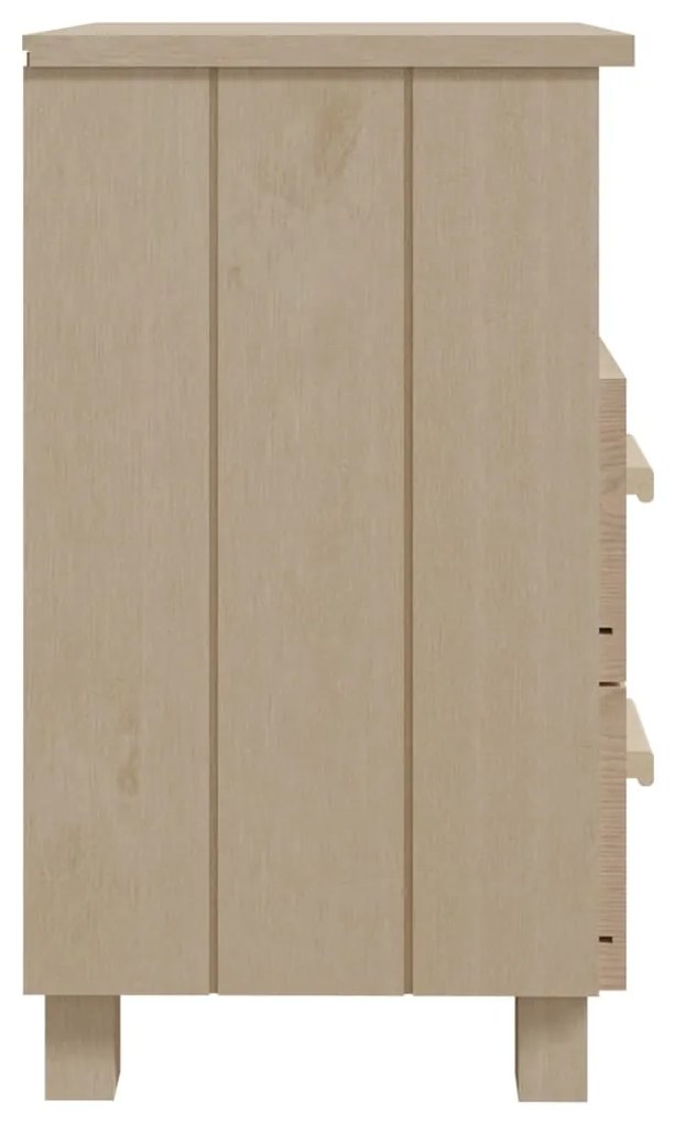 Comodini hamar 2 pz miele 40x35x62 cm legno massello di pino