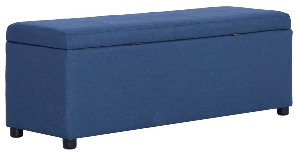 Panca con vano portaoggetti 116 cm blu in poliestere