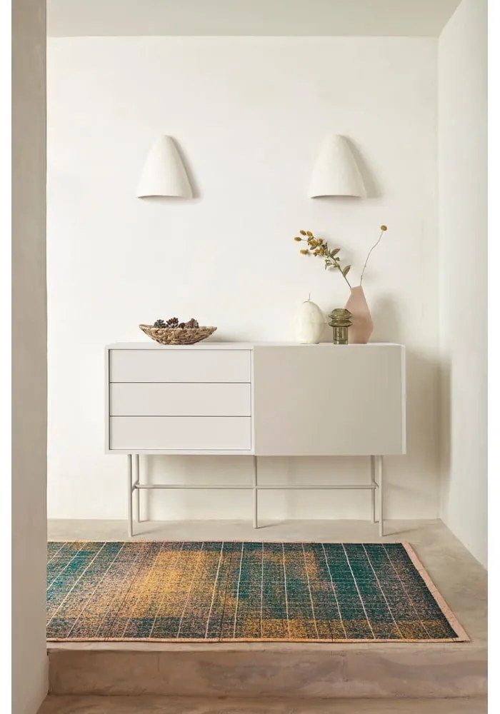 Cassettiera beige/color crema con porte scorrevoli 140x91x45 cm Nube – Teulat