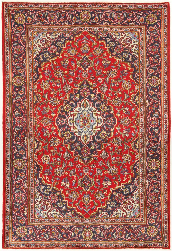 Kashan Tappeto 210x140 (Iran) Annodato A Mano