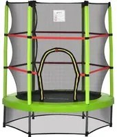 Trampolino Tappeto Elastico per Bambini 140x160 cm in Metallo Verde e Nero