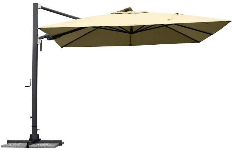 Ombrellone a palo laterale grigio Sombra NATERIAL con telo beige