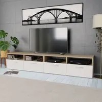 Mobile Porta TV 2 pz in Truciolato 95x35x36 cm Rovere e Bianco 275112