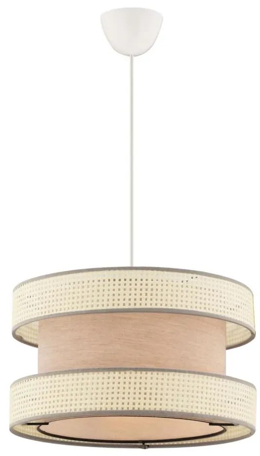 Lampadario a sospensione con cavo HALO 1xE27/60W/230V beige/crema