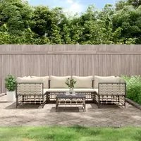 Set Divani da Giardino 7 pz con Cuscini Antracite in Polyrattan 3186798