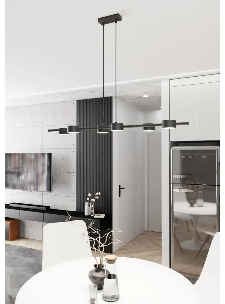 Lampadario a sospensione SORA 6 Nero 6xGX53 da interno Colore del corpo Nero