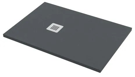Piatto doccia in carbonato di calcio Horus grigio scuro L 70 x L 100 x H 2.7 cm opaco effetto pietra