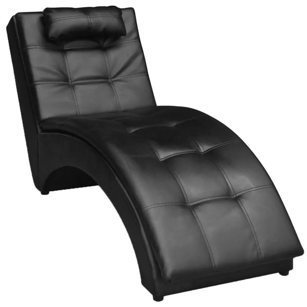 Sedia A Sdraio Con Cuscino Nera İn Similpelle /