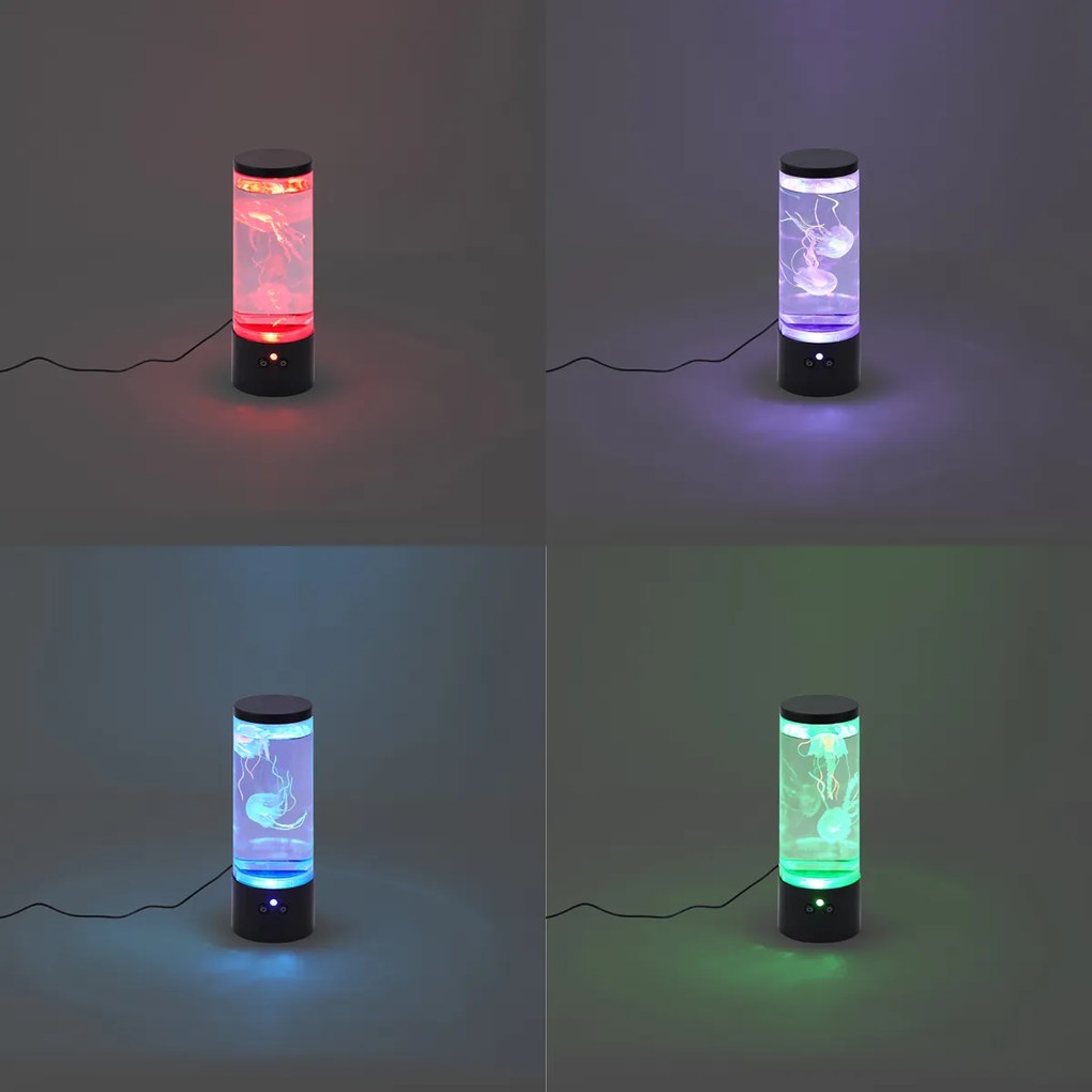 Tubo a bolle nero 30 cm con LED RGB - Dweller