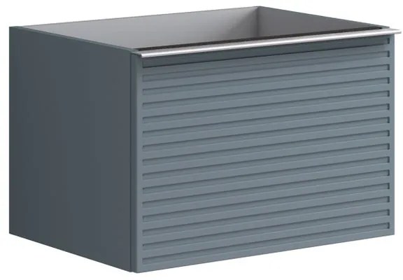 Mobile da bagno sotto lavabo Pixel stripes blu laccato opaco L 60 x H 40 x P 45.5 cm 2 cassetti, lavabo non incluso