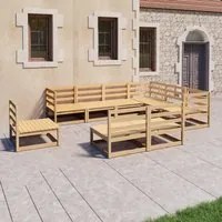 Set Divani da Giardino 9 pz in Legno Massello di Pino 3075784