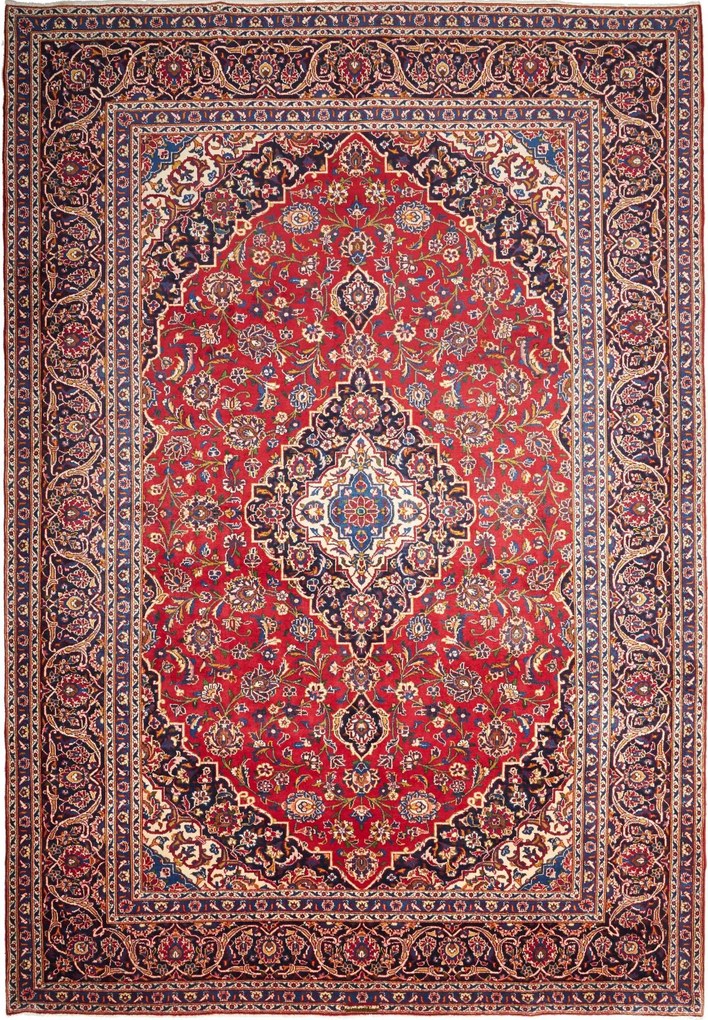Kashan Tappeto persiano 360 x 250 Rosso (Iran) Annodato A Mano