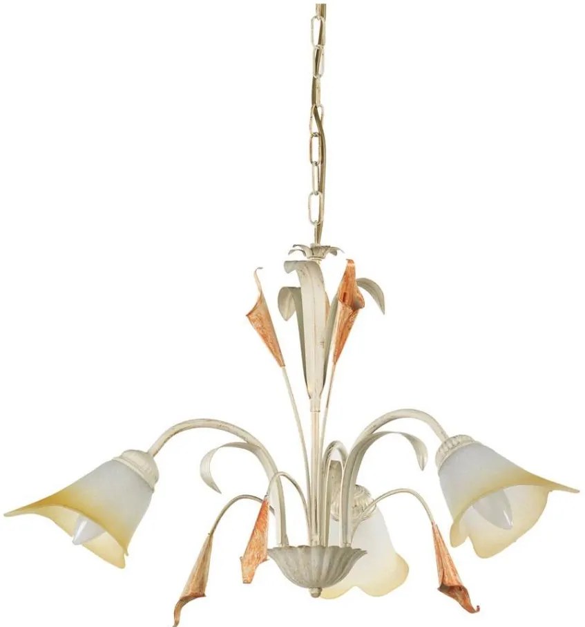 ONLI - Lampadario a sospensione con catena LUCREZIA 3xE14/6W/230V color crema