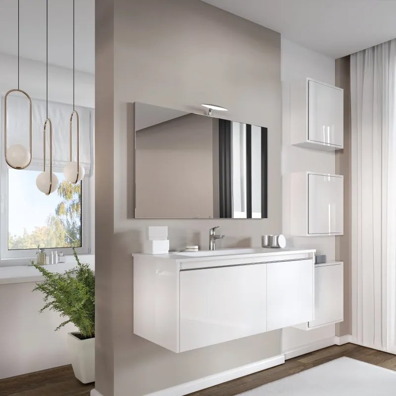 Mobile sottolavabo e lavabo Cielo per vasca centrale bianco opaco L 100 cm