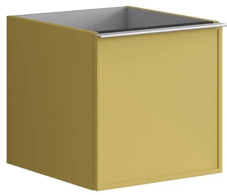 Struttura semi colonna da bagno Pixel 1 cassetto laccato opaco giallo sole L 40 x H 40 x P 45.5 cm