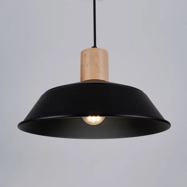Sollux SL.1322 - Lampadario a sospensione con filo FANO 1xE27/15W/230V diametro 34 cm nero