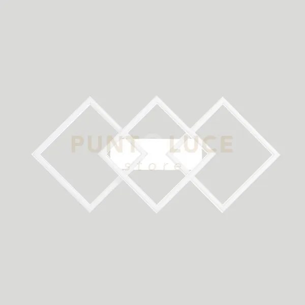 Afrodite p/m - applique alluminio bianco led 3 quadrati 3000k 2000l...