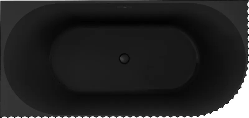 Mexen Gia vasca autoportante angolare scanalata sinistra 170 x 80 cm, nero opaco, troppopieno nero - 52701708071L-70