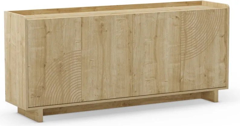 Cassettiera di colore naturale con effetto rovere 180x80x40 cm Daira – Marckeric