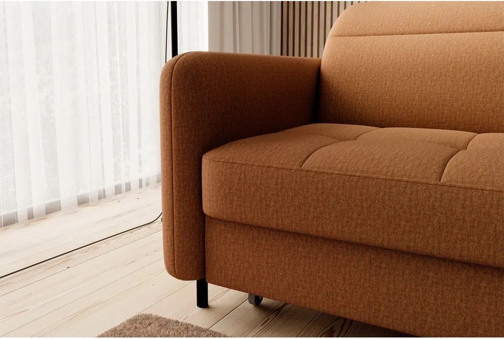 Divano angolare giallo allungabile/con contenitore (con penisola a destra/con chaise lounge) e rivestimento in velluto Gomsi – ELTAP