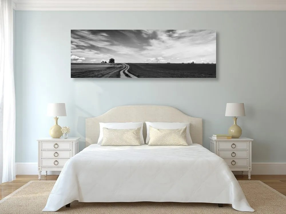 Quadro su tela – Paesaggio incantevole in bianco e nero