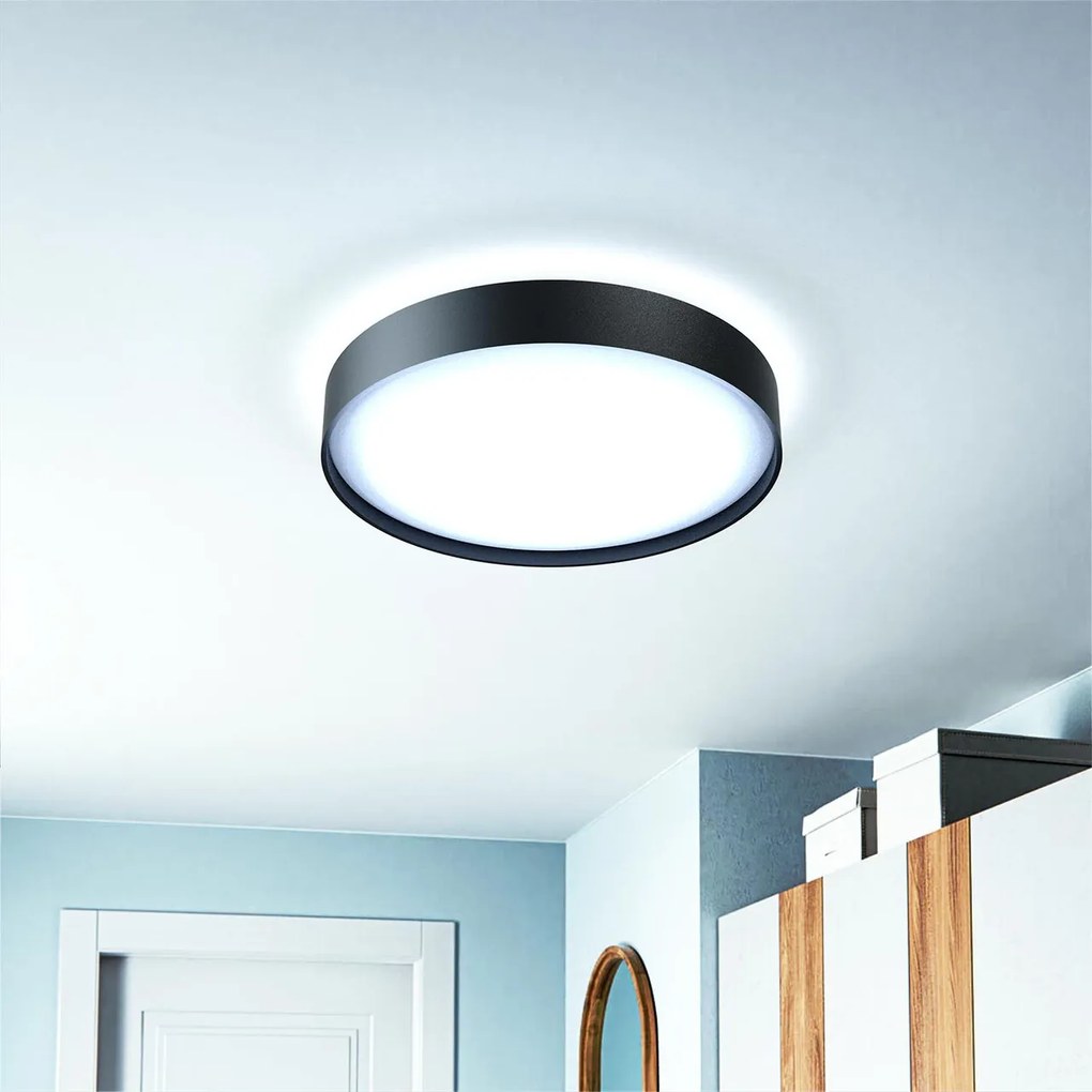 Plafoniera LED Rotonda 24W Ø385mm CCT Bianco Variabile IP20 - Nera