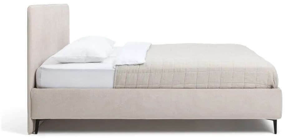 Letto matrimoniale imbottito beige con materasso incluso/con rete inclusa 180x200 cm Noira Slim – Bonami Selection