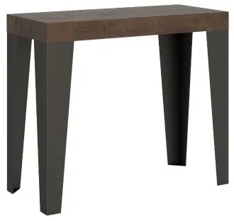 Consolle 90x40 cm Allungabile Fino a 3 metri Flame Noce da 14 posti