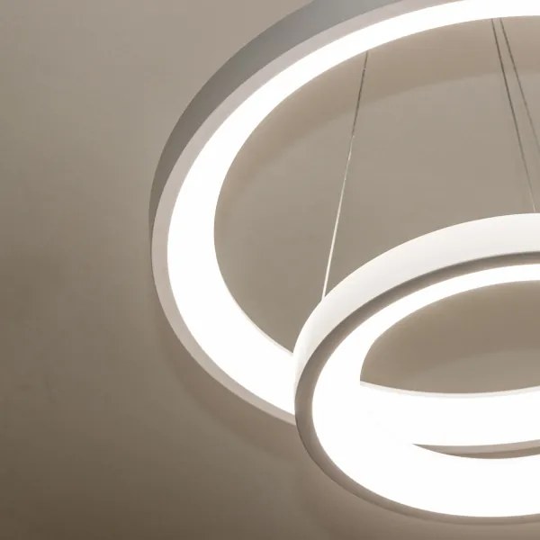 Brilagi - Lampadario LED dimmerabile a sospensione con cavo FALCON SLIM LED/68W/230V Ø 50 cm bianco + telecomando