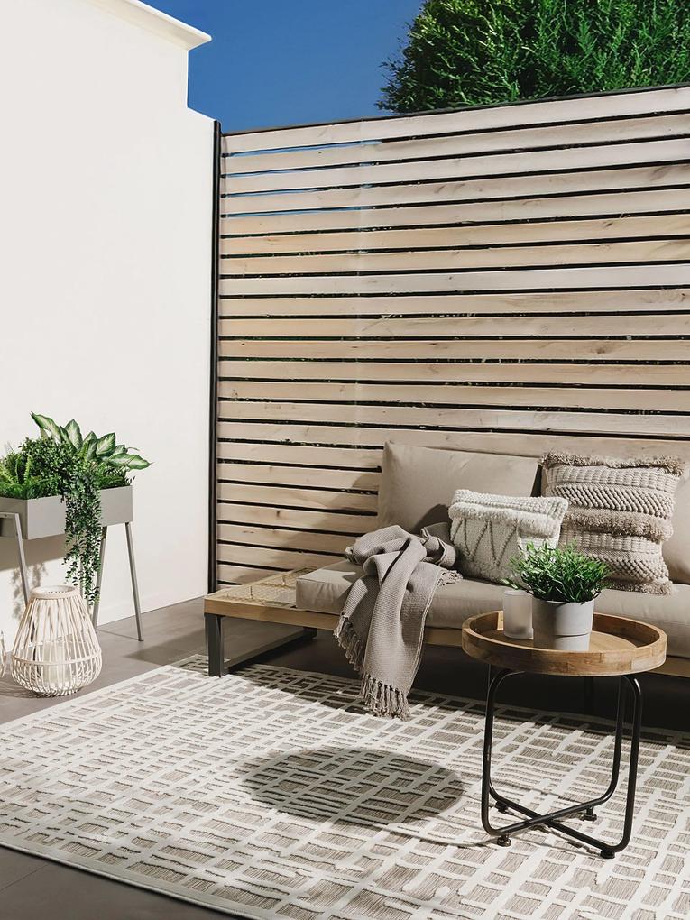 benuta Basic Tappeto per interno ed esterno Flora Beige 160x230 cm - Tappeto outdoor per balcone, terrazzo e giardino