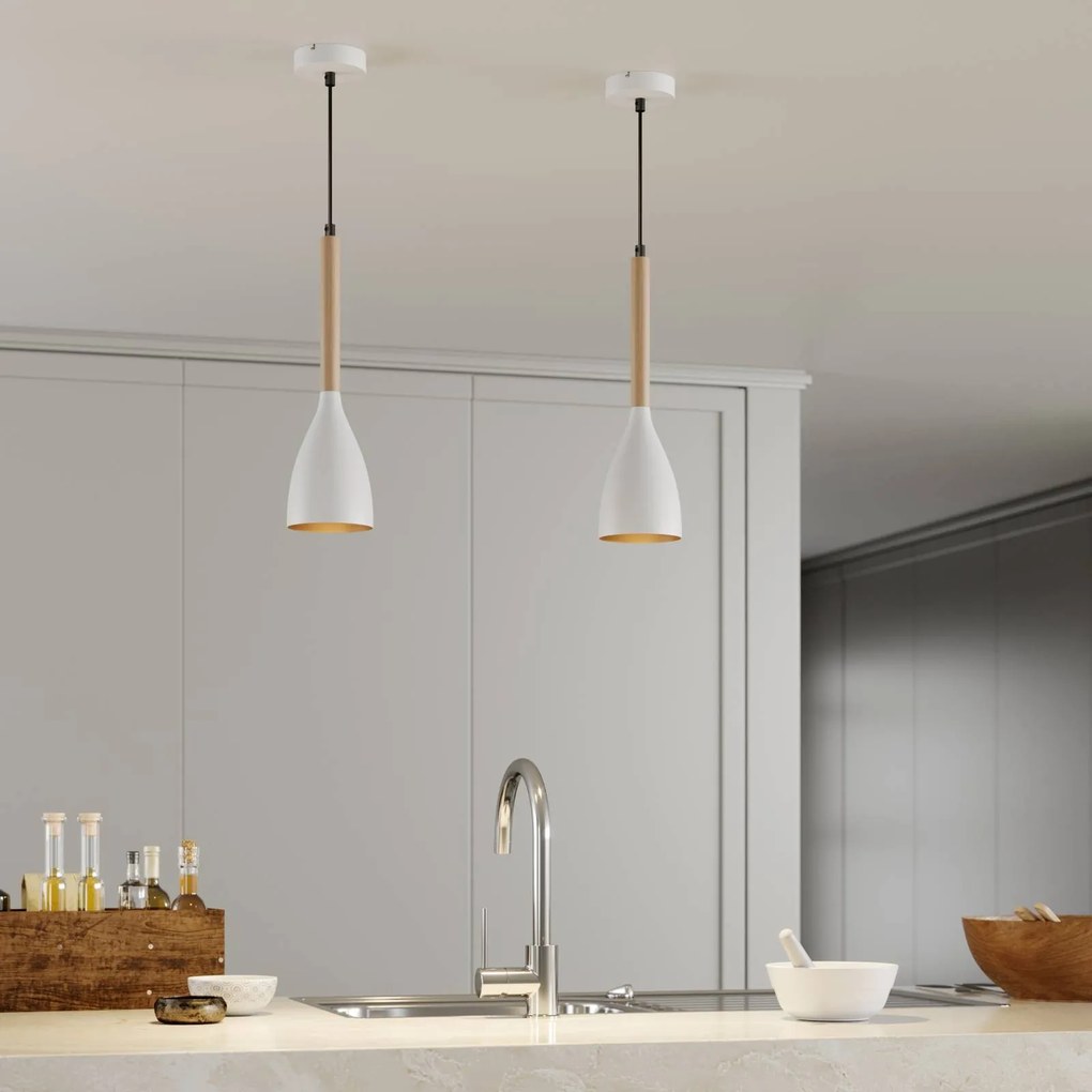 Luminex Sospensione Muza, 1 luce, bianco/oro